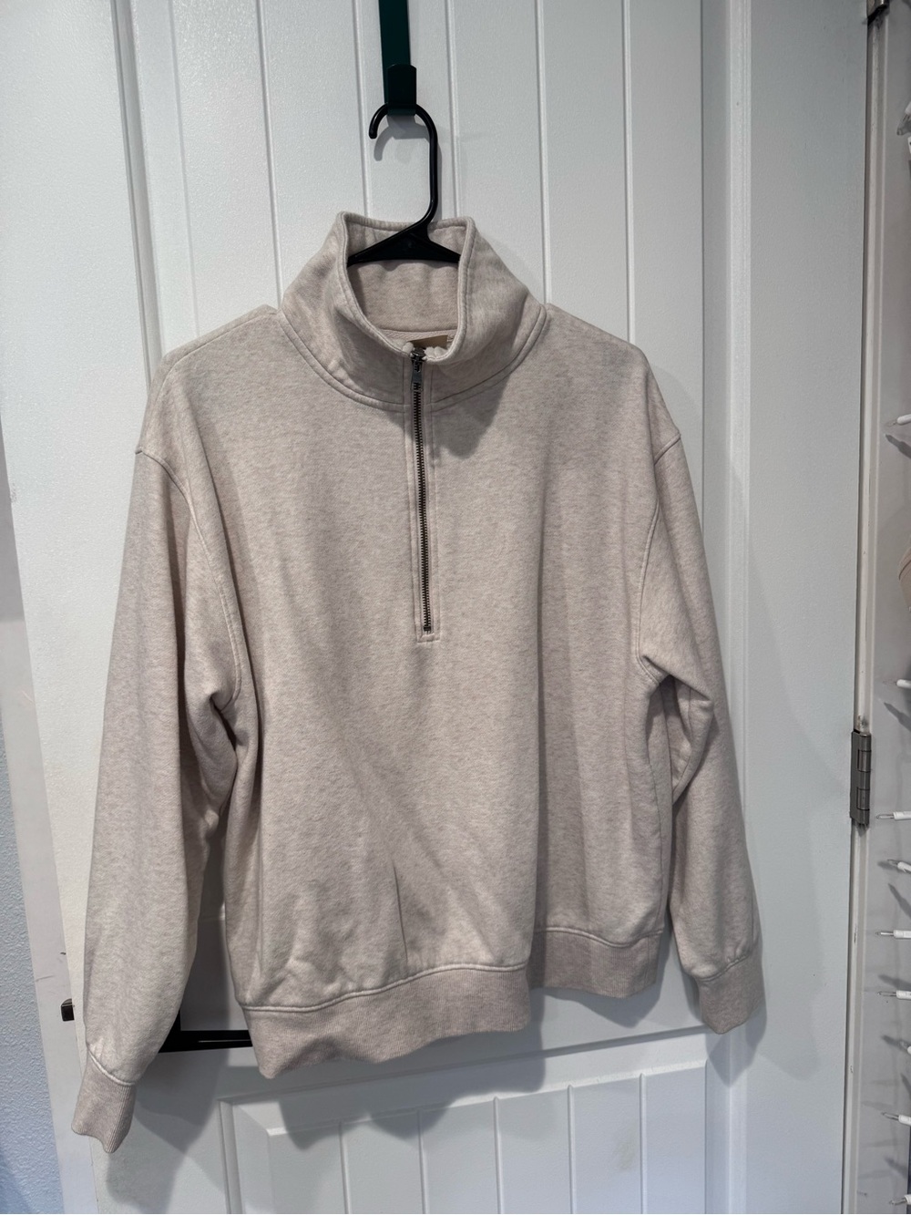 Universal Thread Men's Zip-Up Mock Neck Sweater - Cream